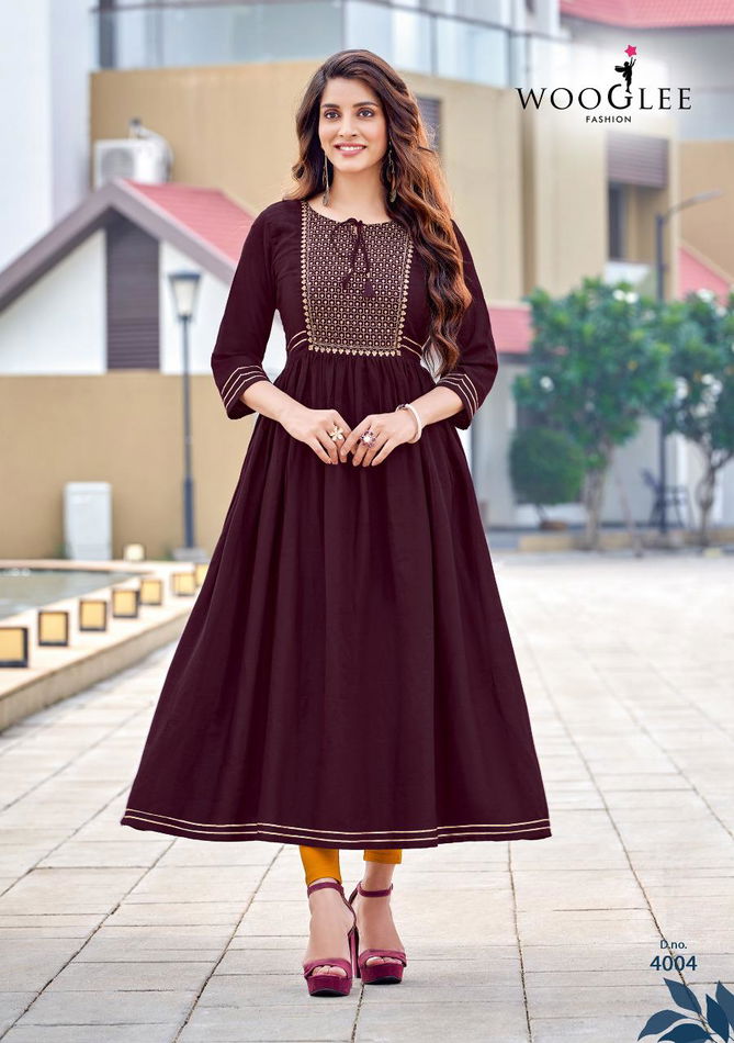 Wooglee Saanvi Nyra Cut Festive Wear Wholesale Kurtis Catalog
